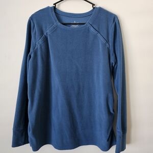 Comfy Cuddl Duds Maternity Blue Sweater; Size Large